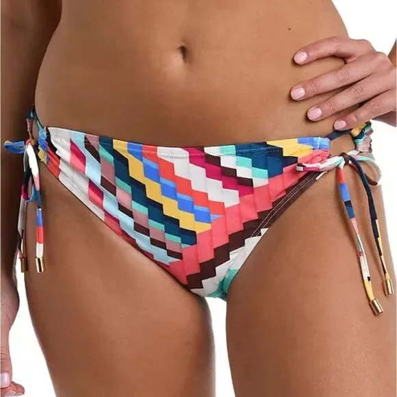 La Blanca Women's Slice Adjustable Loop Hipster Bikini Bottoms Colorful Size 14 - Picture 1 of 8